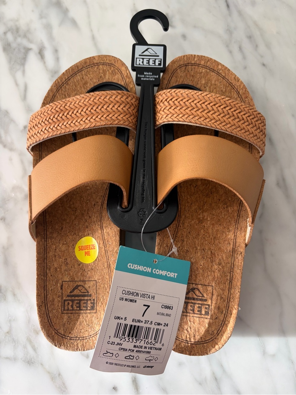 Reef Women's Dual-Strap Sandal in Tan and Woven Tan